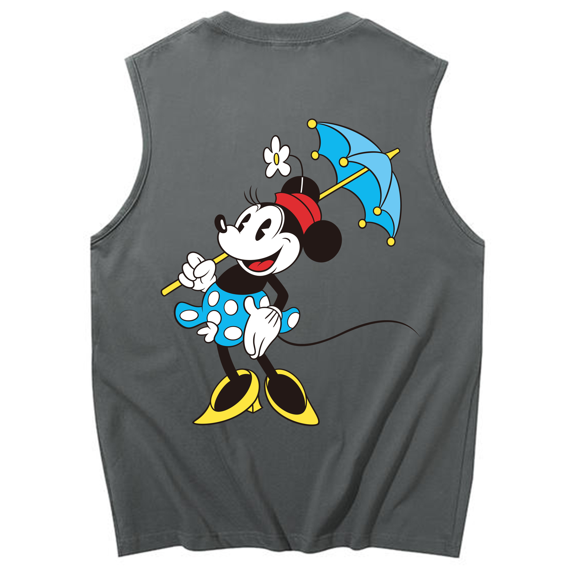 ミッキーマウス Mickey Mouse コットン100％タンクトップ（背面プリント）